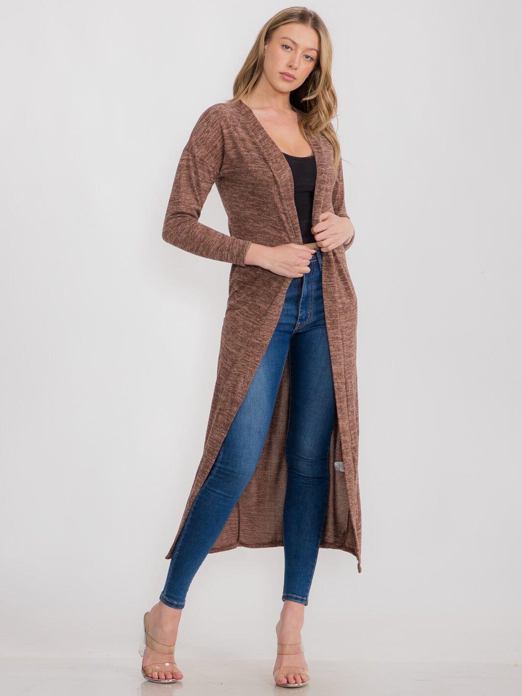 WOMEN'S LONG SLEEVE OPEN FRONT CARDIGAN