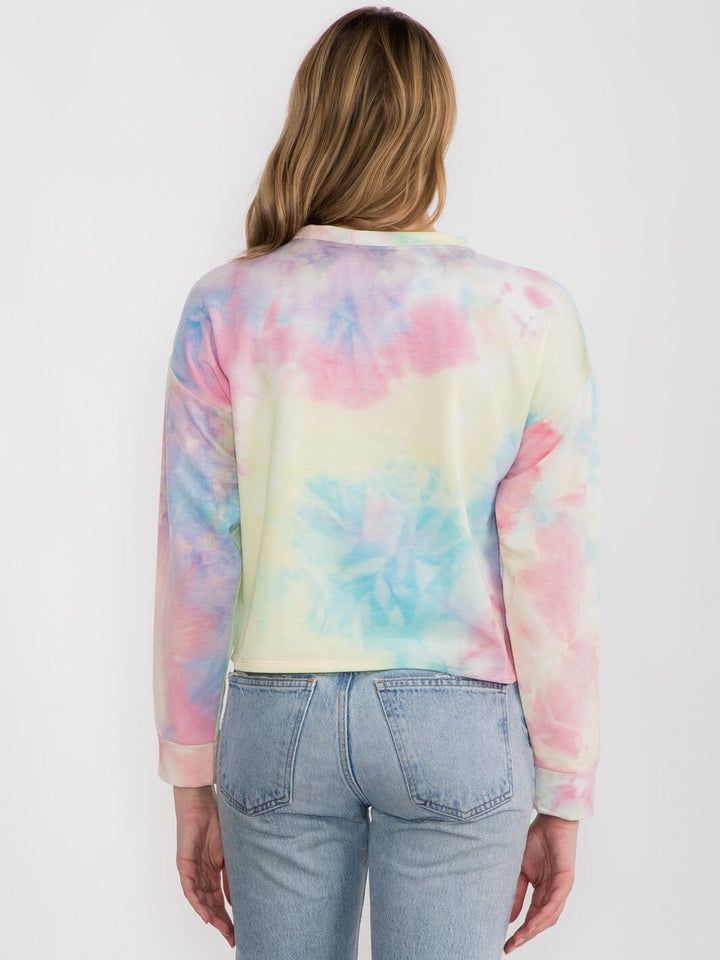 WOMEN'S LONG SLEEVE TIE DYE TOP