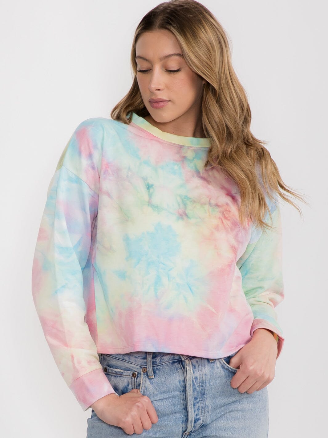 WOMEN'S LONG SLEEVE TIE DYE TOP