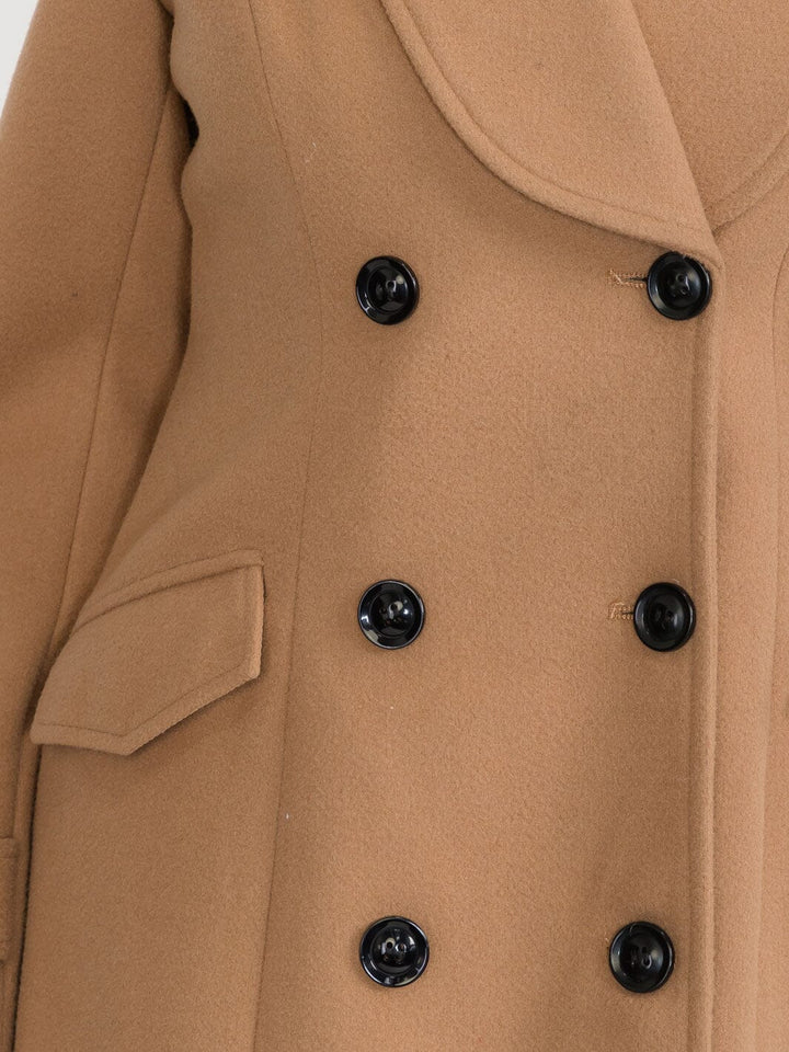 WOMEN'S LONG SLEEVE BUTTON CLOSURE FRONT POCKETS COAT