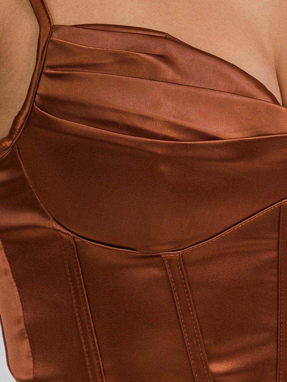 WOMEN'S SLEEVELESS V-NECK SATIN CROP TOP