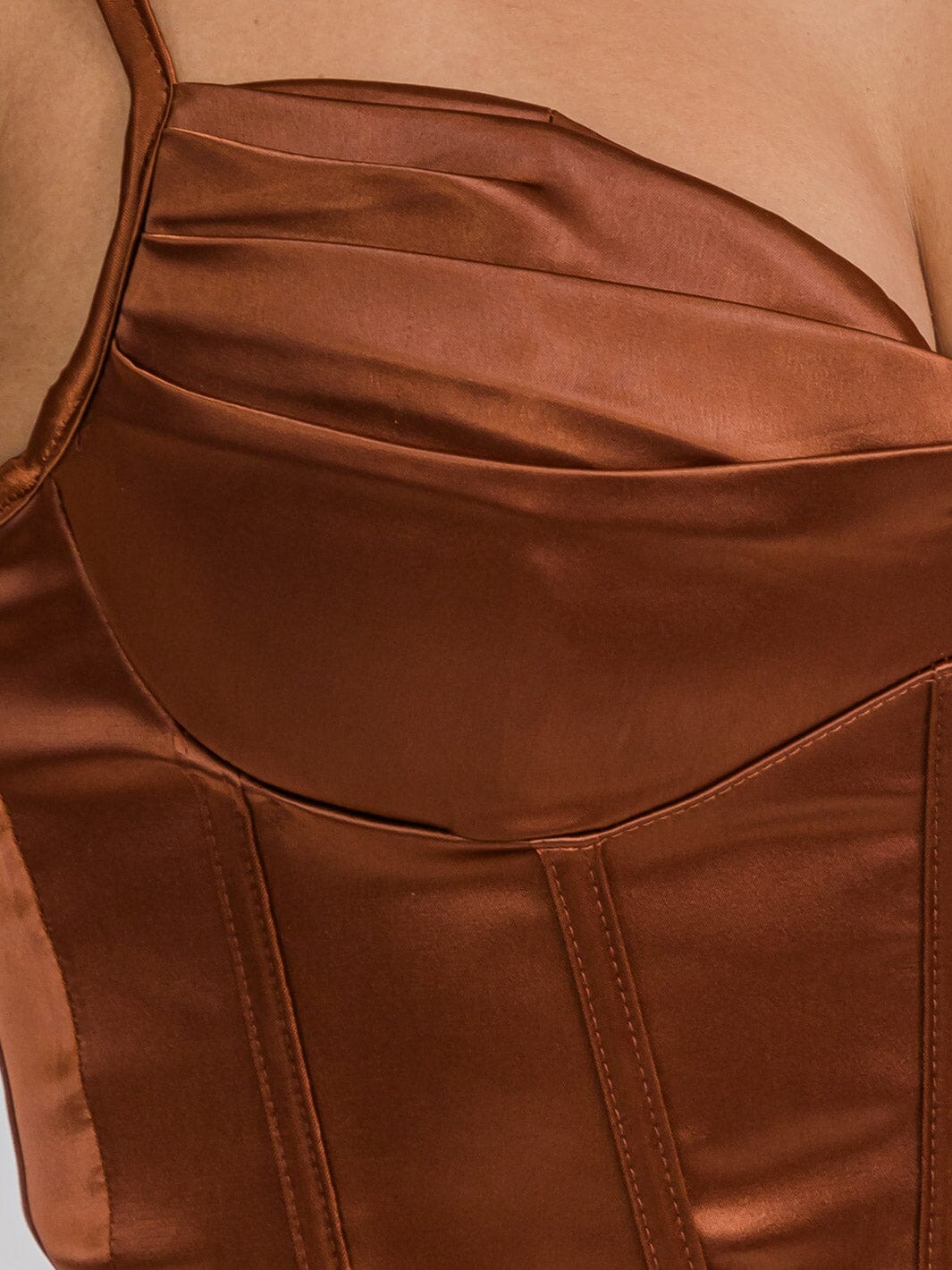 WOMEN'S SLEEVELESS V-NECK SATIN CROP TOP