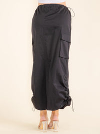 WOMEN'S ADJUSTABLE EDGE & WAIST CARGO POCKETS MAXI SKIRT