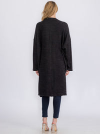 WOMEN'S LONG SLEEVE OPEN FRONT POCKETS CARDIGAN