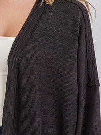 WOMEN'S LONG SLEEVE OPEN FRONT POCKETS CARDIGAN