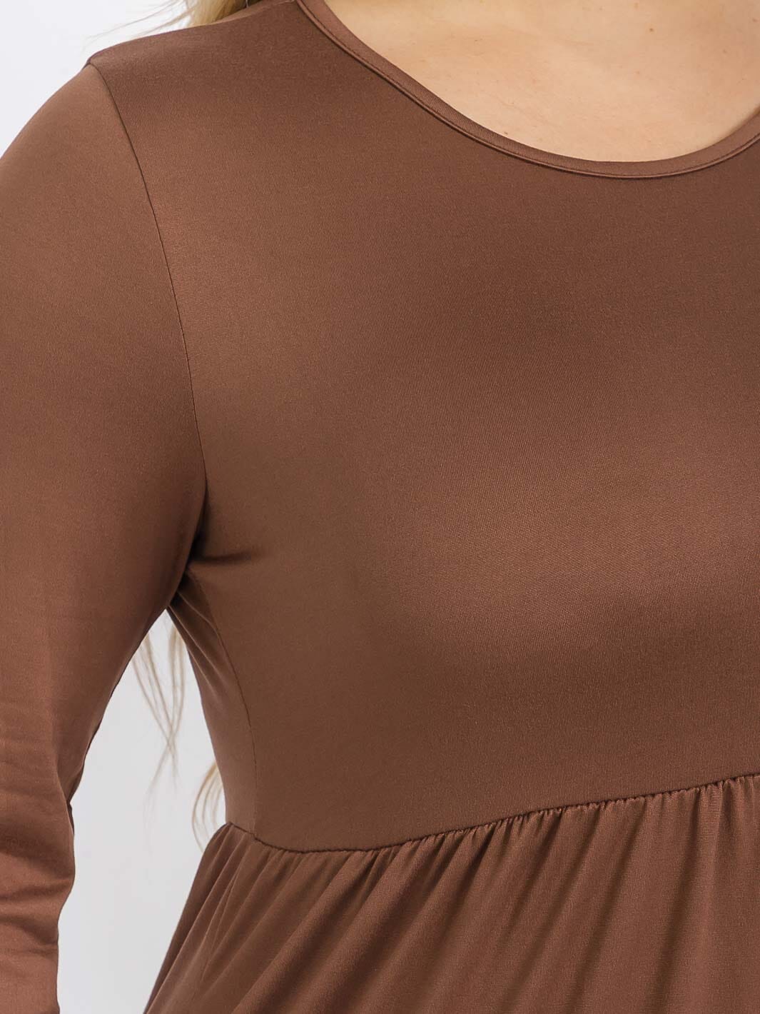 PLUS SIZE 3/4 SLEEVE FRONT POCKETS TIERED MAXI DRESS