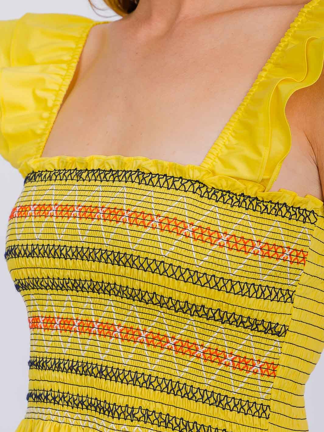 WOMEN'S SLEEVELESS SQUARE NECK SMOCK PEPLUM TANK TOP