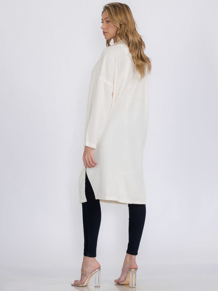 WOMEN'S LONG SLEEVE OPEN FRONT POCKETS CARDIGAN