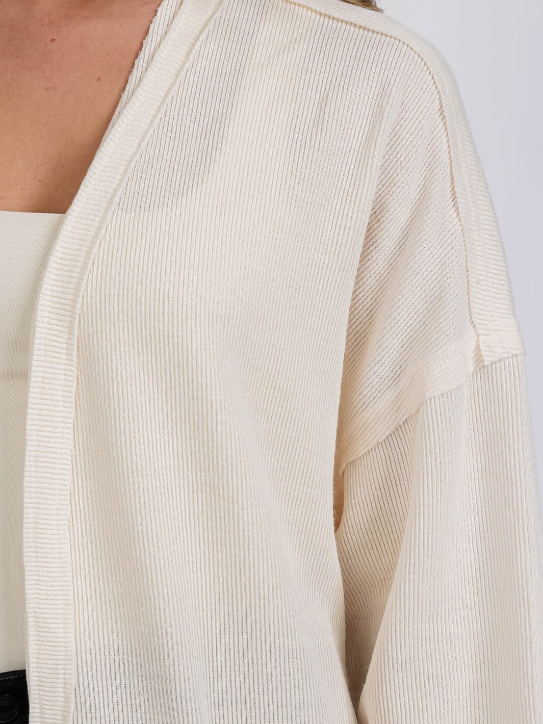 WOMEN'S LONG SLEEVE OPEN FRONT POCKETS CARDIGAN