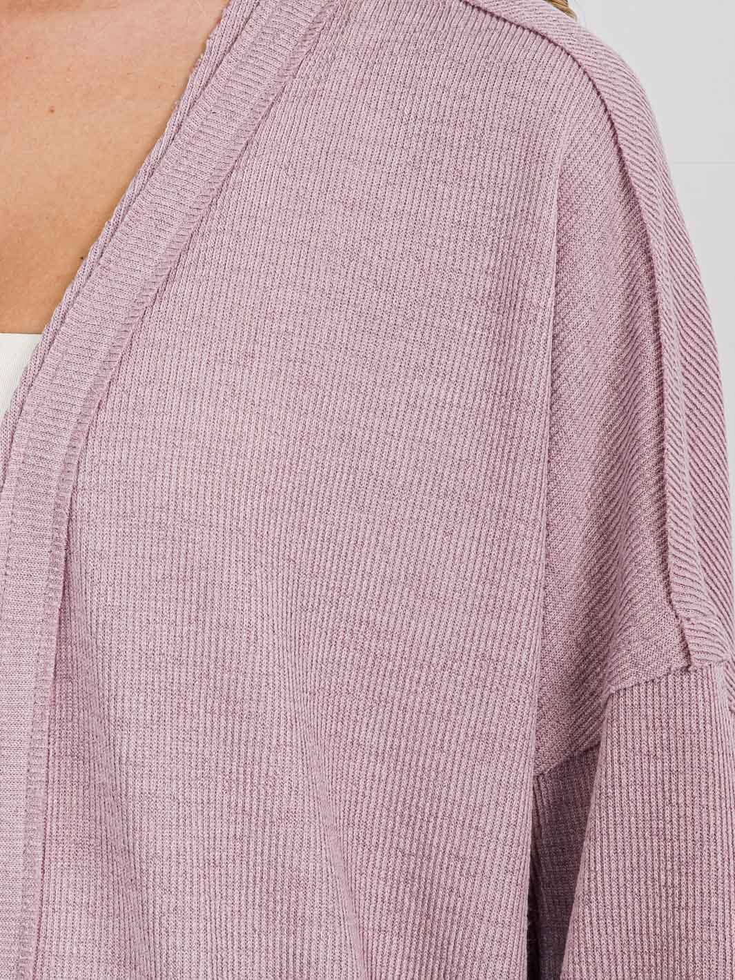 WOMEN'S LONG SLEEVE OPEN FRONT POCKETS CARDIGAN