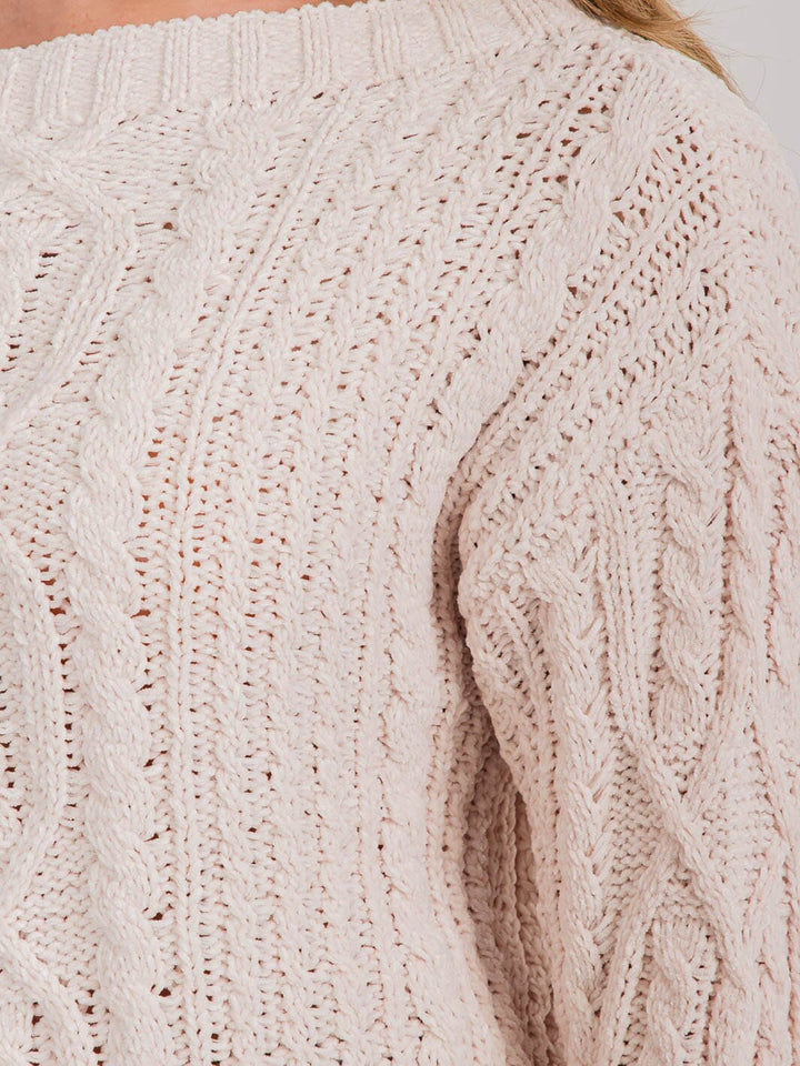 WOMEN'S LONG SLEEVE OFF SHOULDER KNIT PULLOVER SWEATER