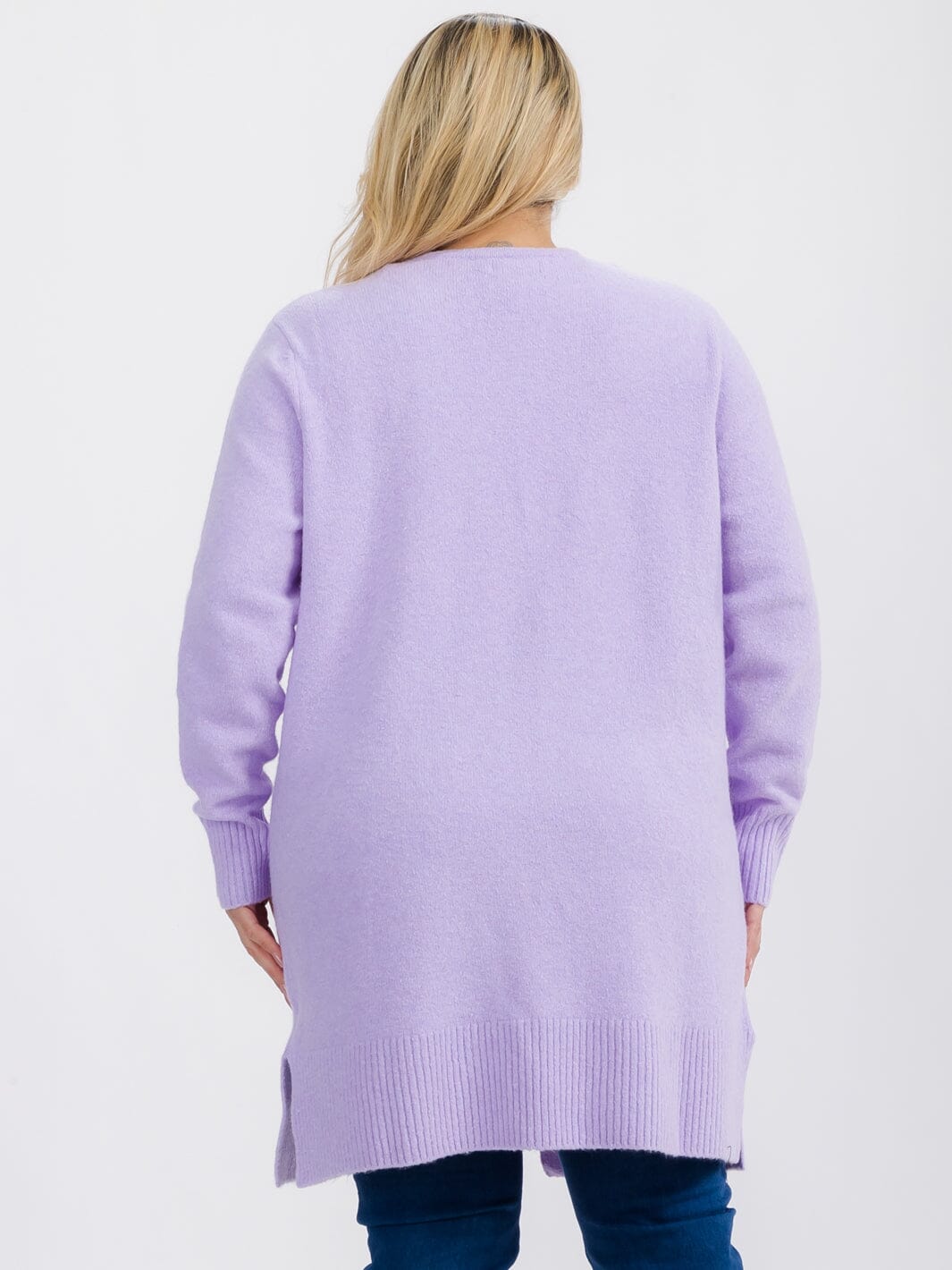 PLUS SIZE LONG SLEEVE OPEN FRONT POCKETS CARDIGAN