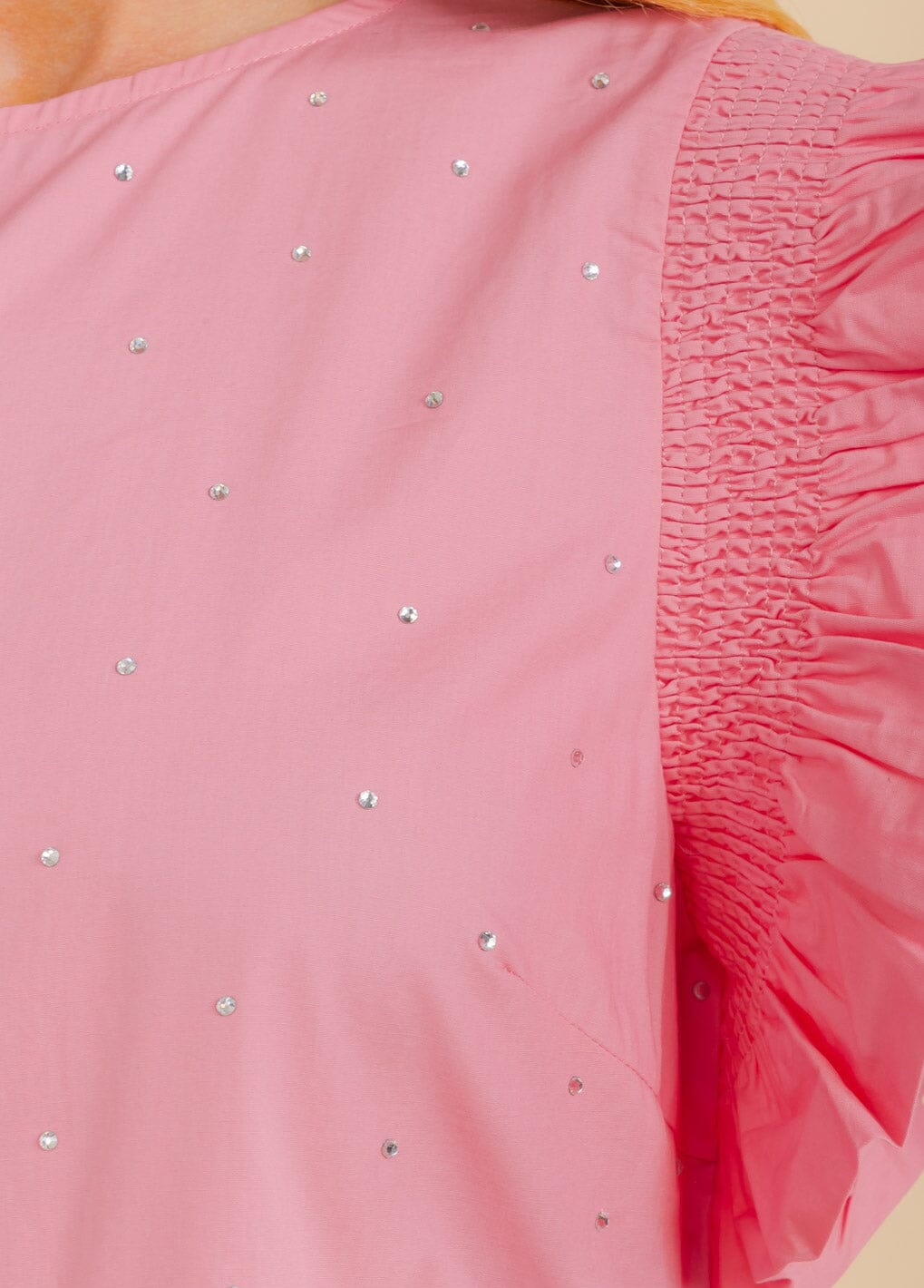 WOMEN'S RUFFLE SLEEVE FRONT POCKETS TIERED STUDS MIDI DRESS