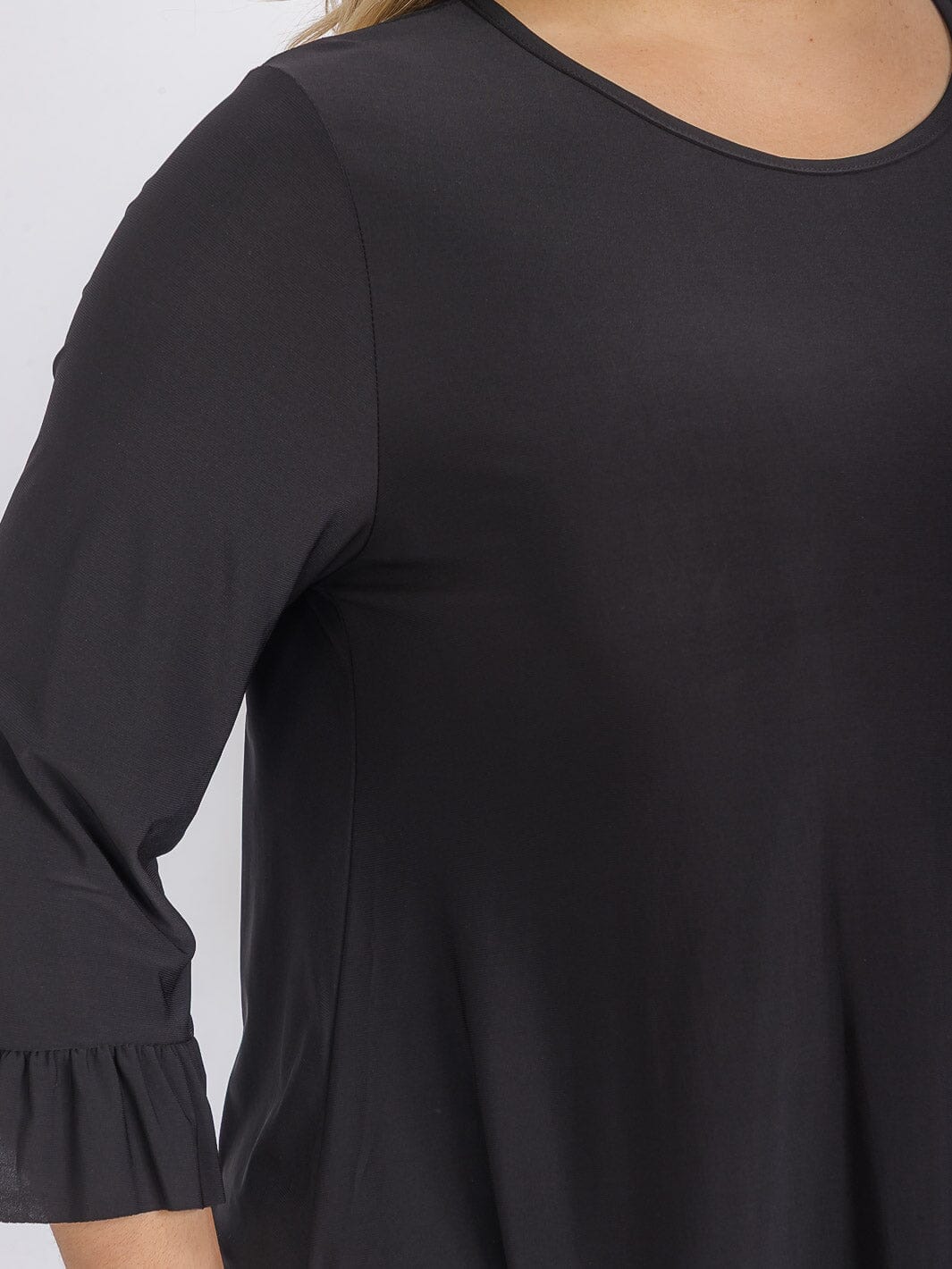 PLUS SIZE 3/4 SLEEVE HIGH-LOW TUNIC BLOUSE