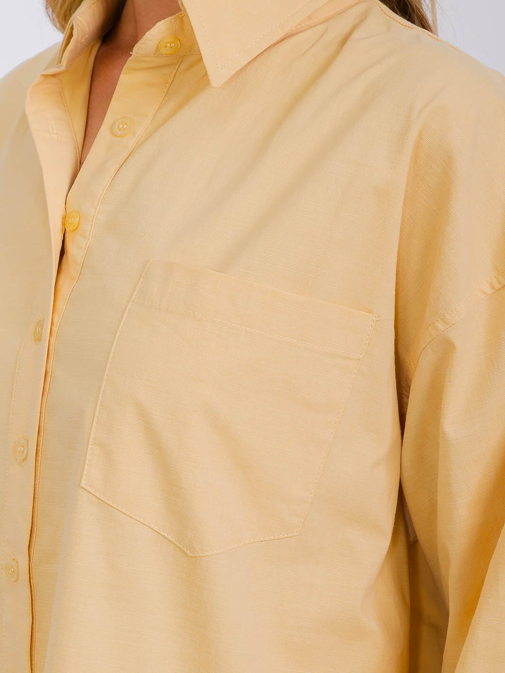 WOMEN'S LONG SLEEVE BUTTON UP FRONT POCKETS HIGH-LOW SHIRT