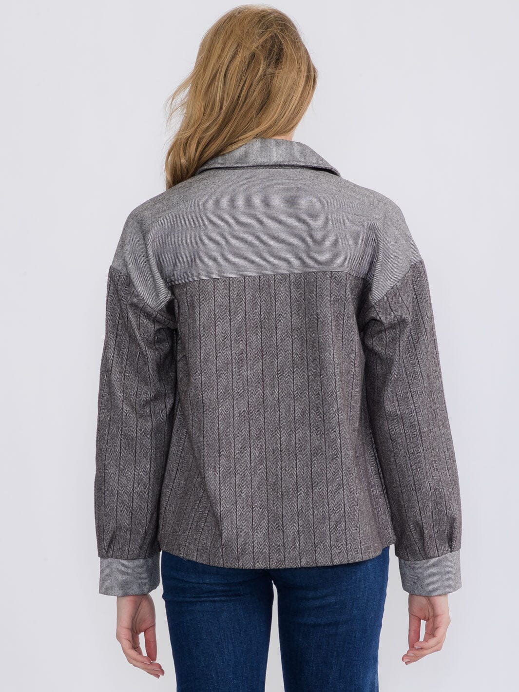 WOMEN'S LONG SLEEVE ZIPPER CLOSURE FRONT POCKETS JACKET