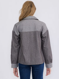 WOMEN'S LONG SLEEVE ZIPPER CLOSURE FRONT POCKETS JACKET