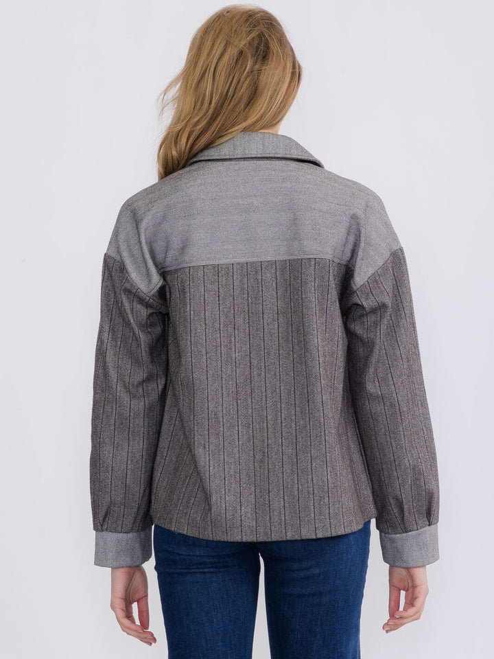 WOMEN'S LONG SLEEVE ZIPPER CLOSURE FRONT POCKETS JACKET