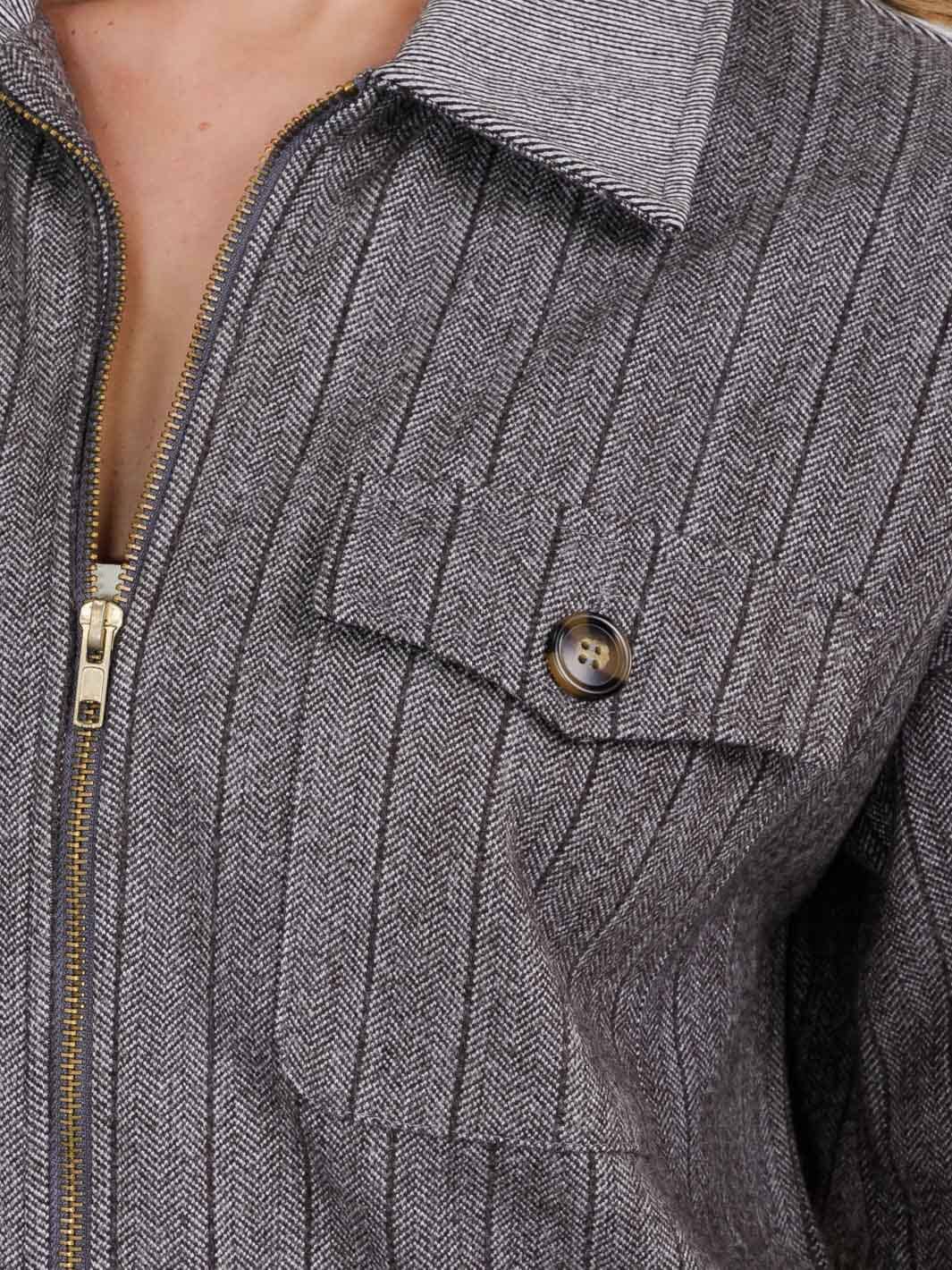 WOMEN'S LONG SLEEVE ZIPPER CLOSURE FRONT POCKETS JACKET