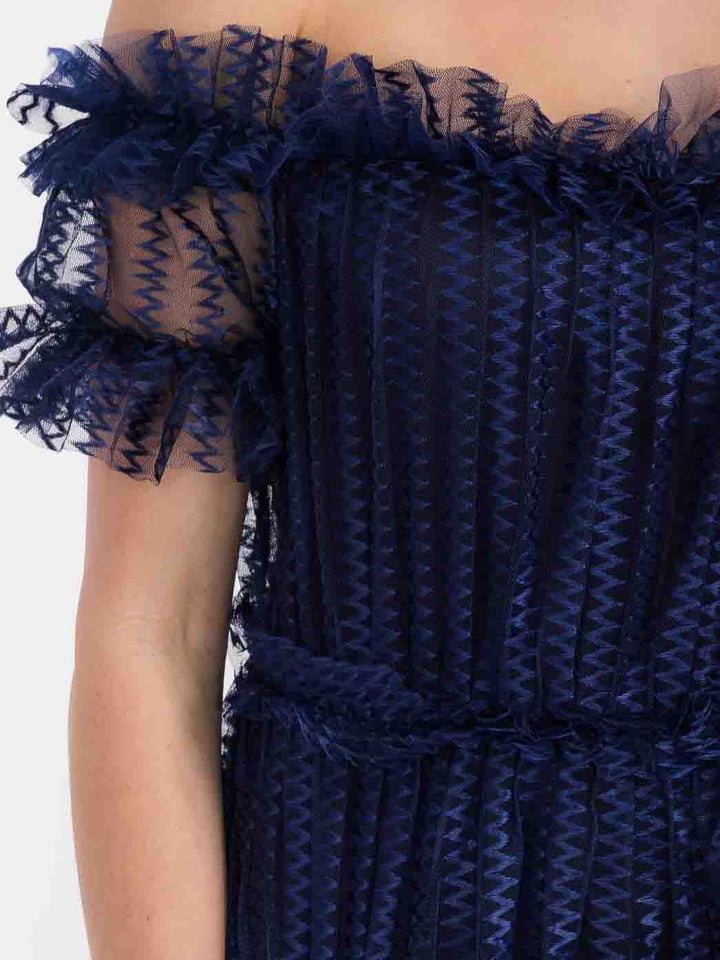 WOMEN'S OFF SHOULDER RUFFLE DETAILED TOP