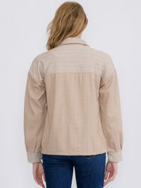 WOMEN'S LONG SLEEVE ZIPPER CLOSURE FRONT POCKETS JACKET