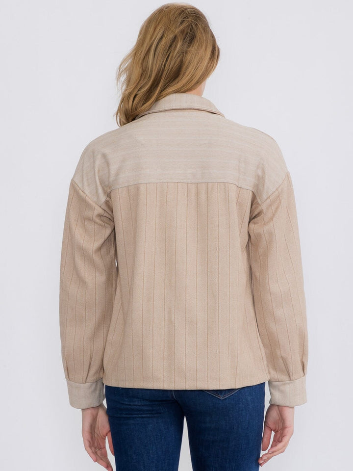 WOMEN'S LONG SLEEVE ZIPPER CLOSURE FRONT POCKETS JACKET