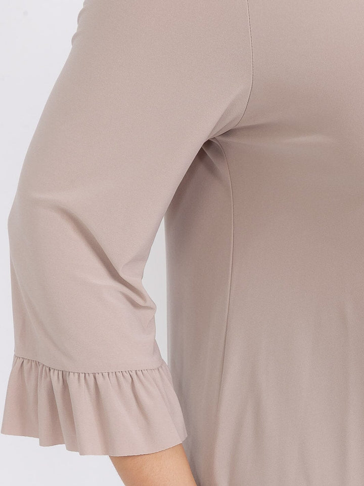 PLUS SIZE 3/4 SLEEVE HIGH-LOW TUNIC BLOUSE