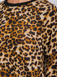 WOMEN'S LONG SLEEVE ANIMAL PRINT TOP