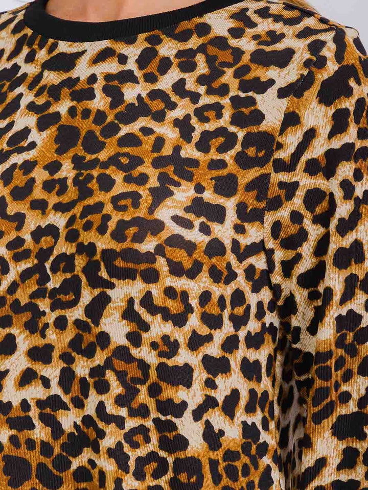 WOMEN'S LONG SLEEVE ANIMAL PRINT TOP
