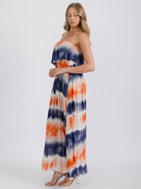 WOMEN'S STRAPLESS BURNOUT MAXI DRESS