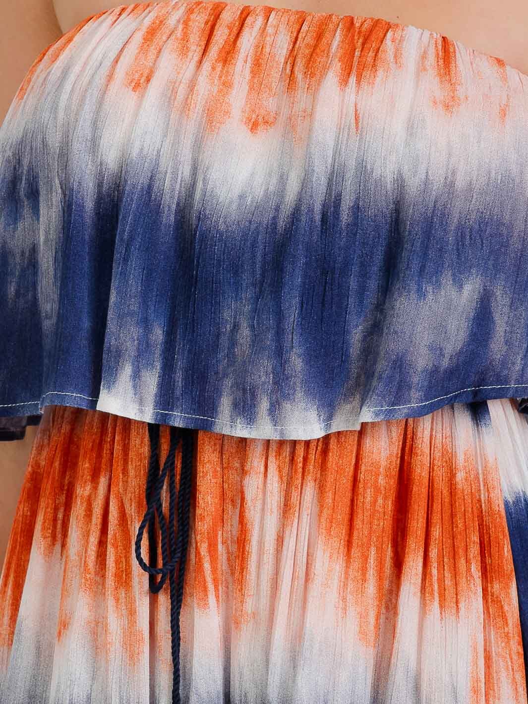 WOMEN'S STRAPLESS BURNOUT MAXI DRESS