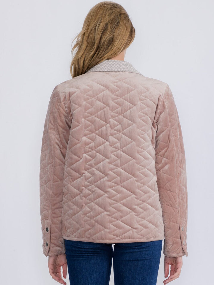 WOMEN'S LONG SLEEVE BUTTON CLOSURE FRONT POCKETS PADDED JACKET