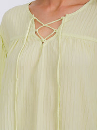 WOMEN'S LONG SLEEVE V-NECK HIGH-LOW TUNIC BLOUSE