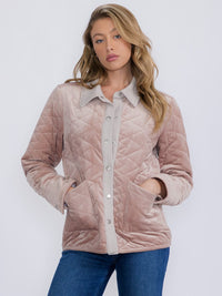 WOMEN'S LONG SLEEVE BUTTON CLOSURE FRONT POCKETS PADDED JACKET
