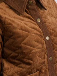 WOMEN'S LONG SLEEVE BUTTON CLOSURE FRONT POCKETS PADDED JACKET
