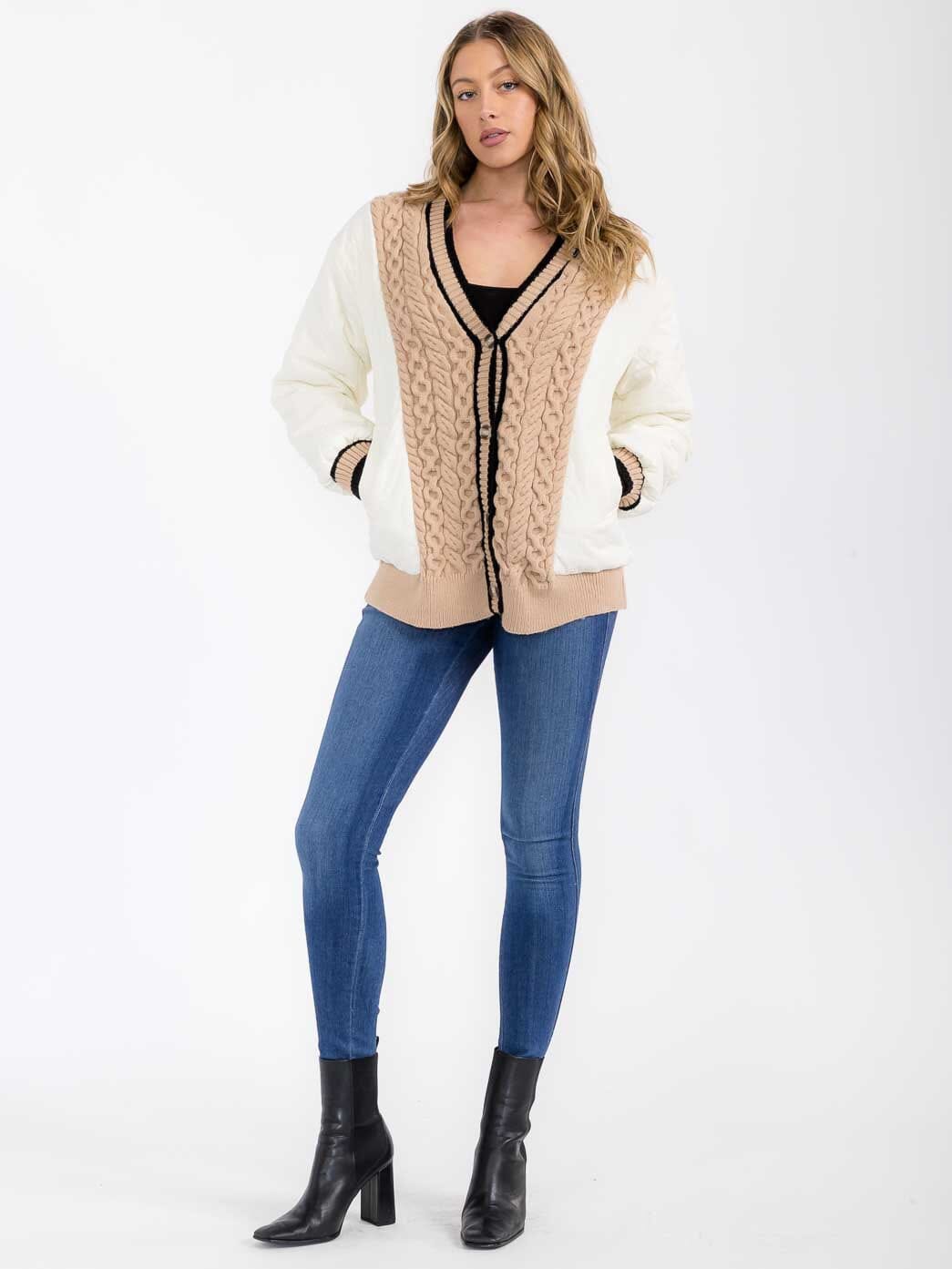 WOMEN'S LONG SLEEVE BUTTON CLOSURE FRONT POCKETS JACKET