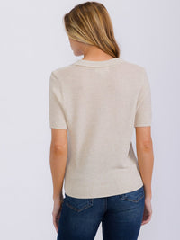 WOMEN'S SHORT SLEEVE V-NECK BLOUSE