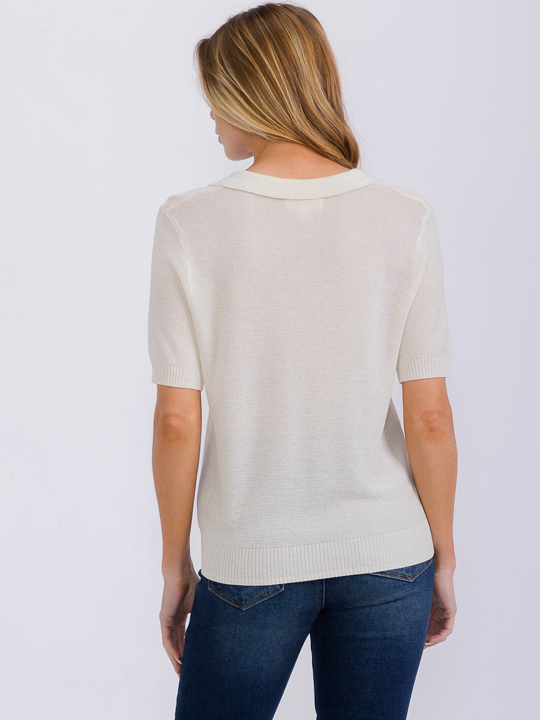 WOMEN'S SHORT SLEEVE V-NECK BLOUSE