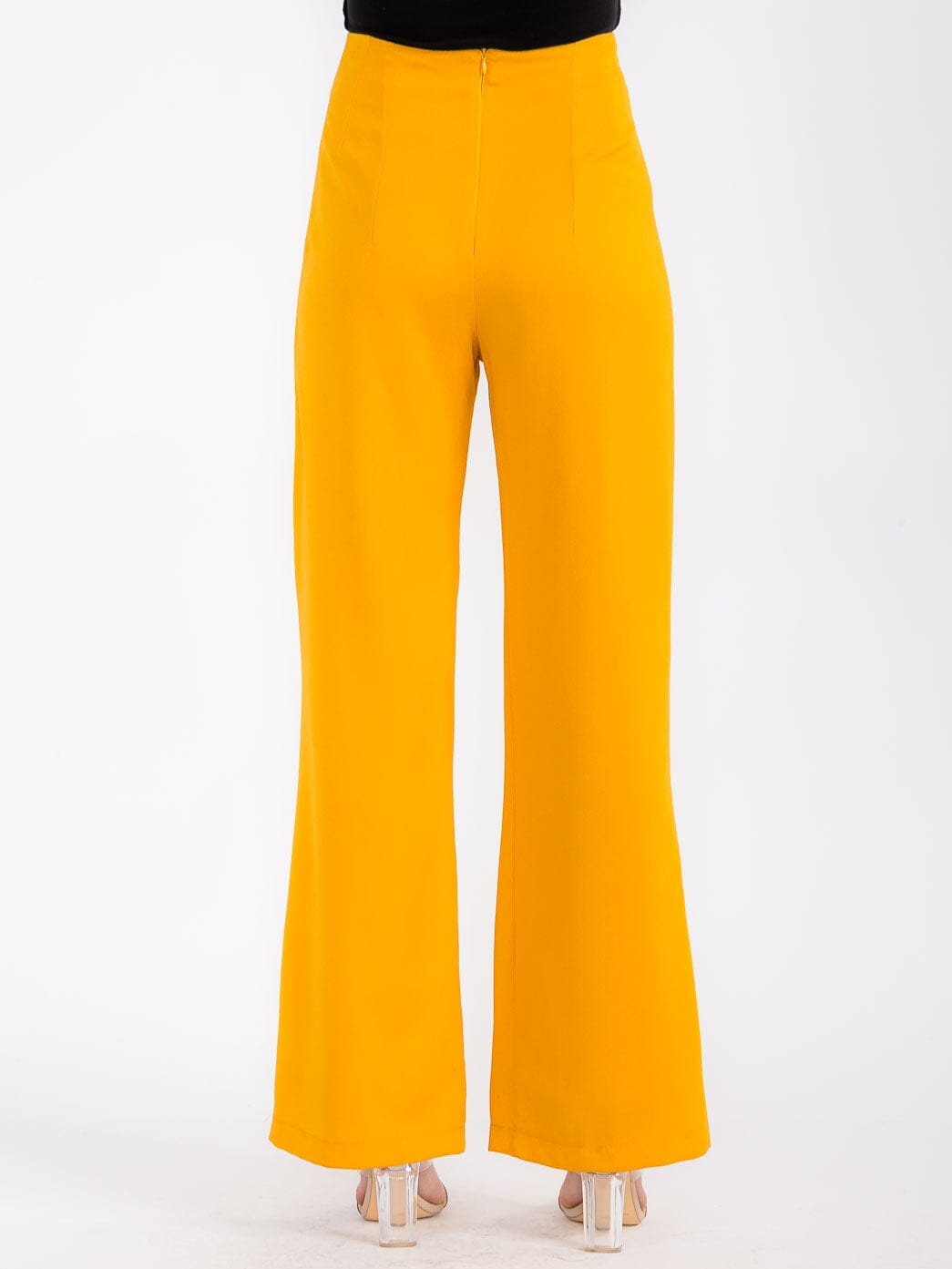 WOMEN'S ZIPPER CLOSURE WIDE LEG PANTS