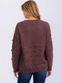 WOMEN'S LONG SLEEVE DETAILED PULLOVER SWEATER