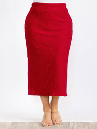 PLUS SIZE ELASTIC WAIST RUCHED DETAILED MAXI SKIRT