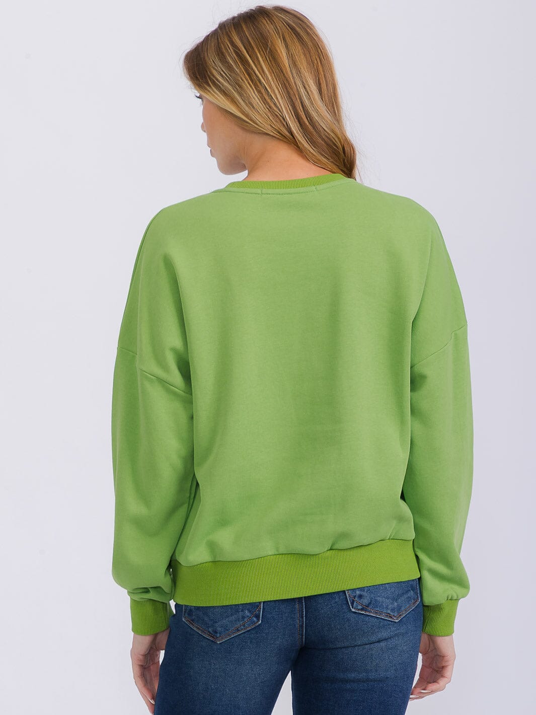 WOMEN'S LONG SLEEVE SEQUINS GRAPHIC PULLOVER SWEATER