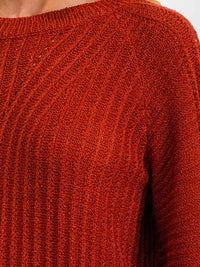 WOMEN'S LONG BALLOON SLEEVE PULLOVER KNIT SWEATER
