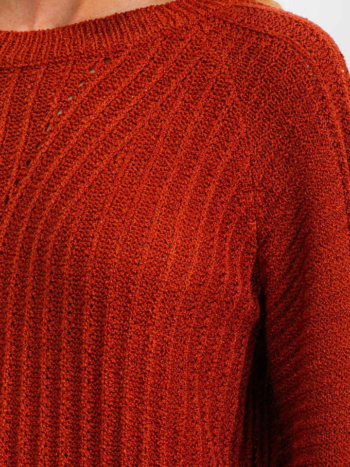 WOMEN'S LONG BALLOON SLEEVE PULLOVER KNIT SWEATER