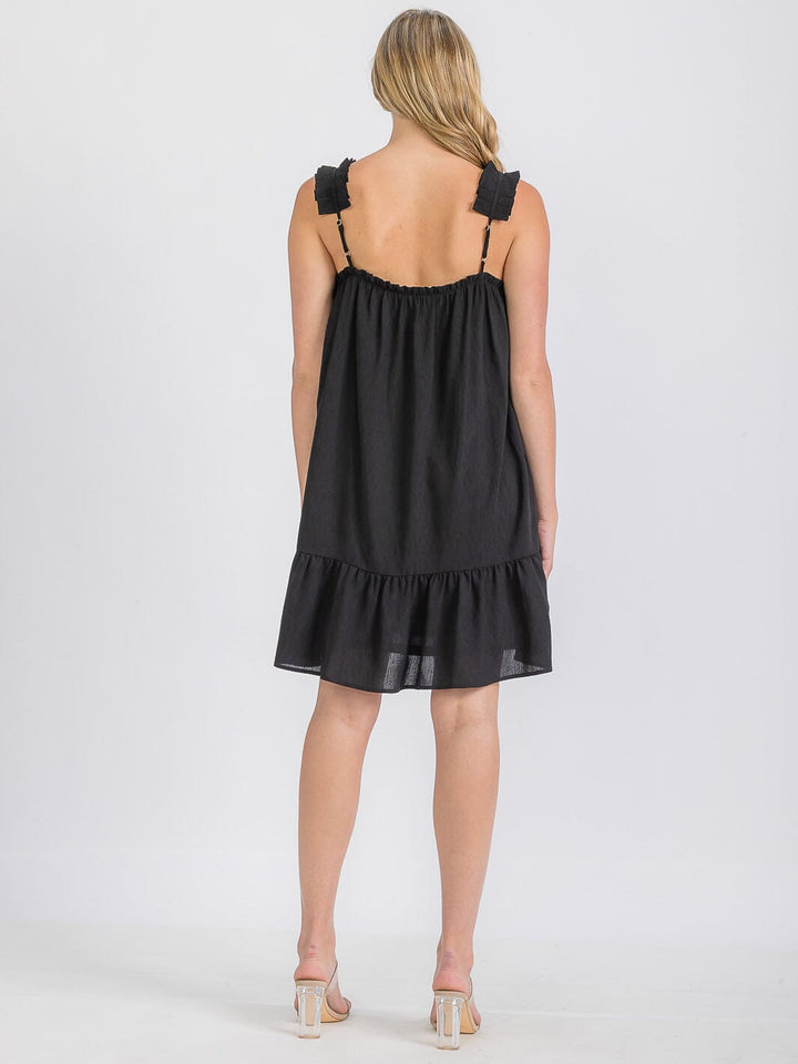 WOMEN'S SLEEVELESS TIERED WOVEN MINI DRESS