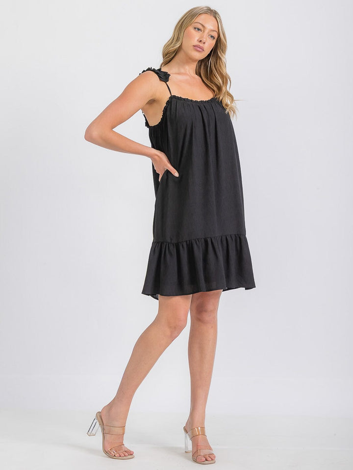 WOMEN'S SLEEVELESS TIERED WOVEN MINI DRESS