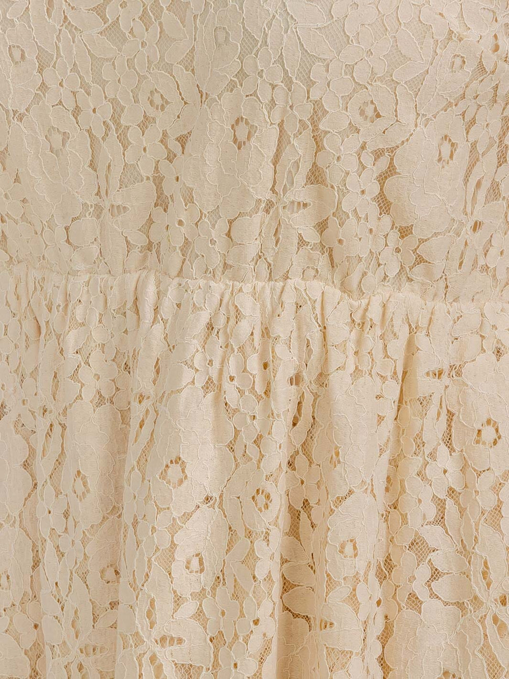 PLUS SIZE SHORT SLEEVE LACE FLORAL TIERED MIDI DRESS