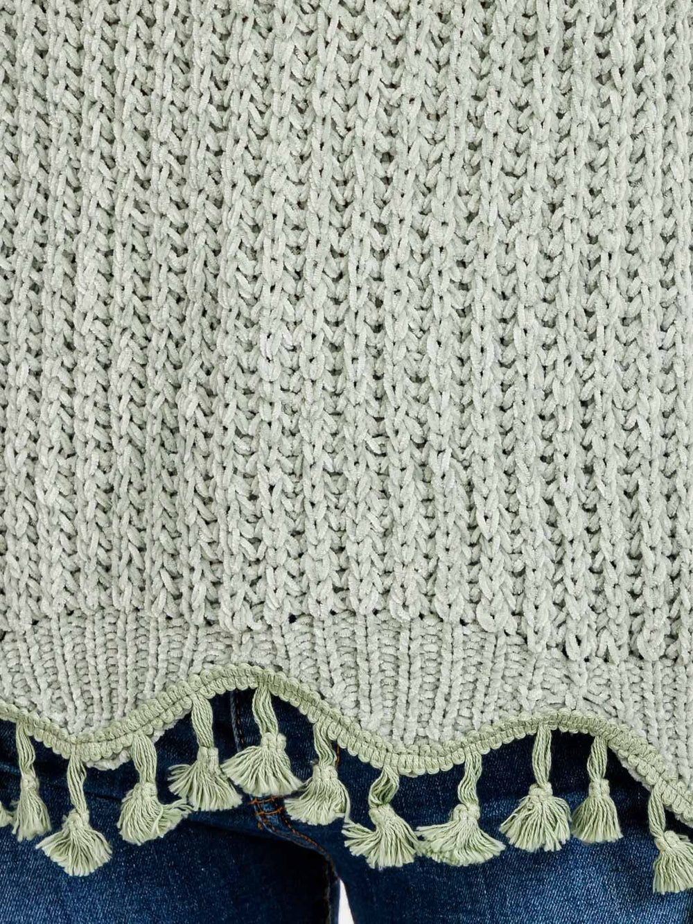 WOMEN'S LONG SLEEVE TRIM DETAILED KNIT SWEATER