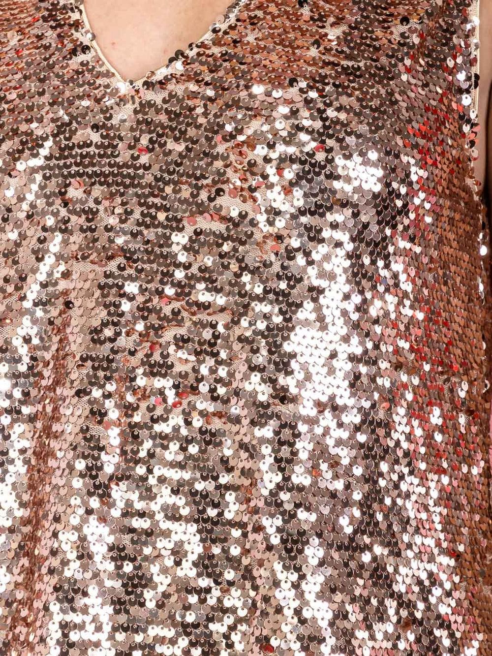 WOMEN'S SLEEVELESS V-NECK SEQUINS MINI DRESS