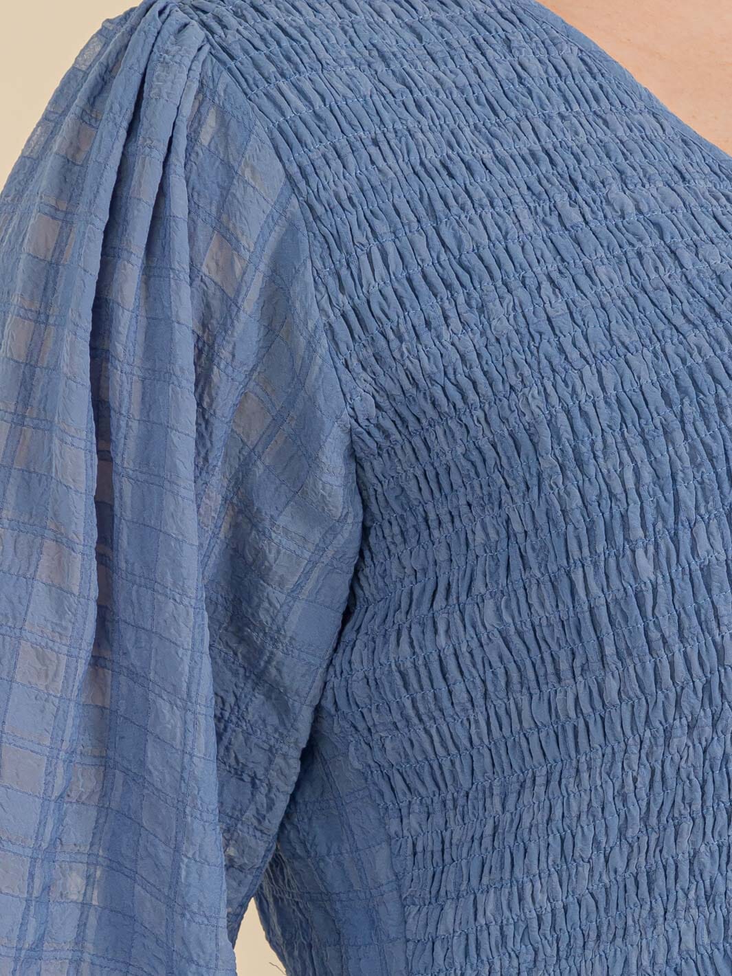 PLUS SIZE 3/4 SLEEVE FRONT POCKETS SMOCK TIERED MAXI DRESS